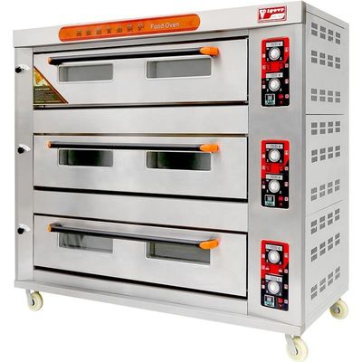 Nhà hàng nướng bếp thép không gỉ lò điện cho bánh mì pizza nướng thương mại 3 sàn