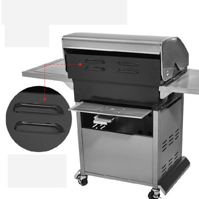 4 Đốt đốt Dầu dọc hoặc than củi BBQ Grill ngoài trời Sử dụng trong vườn nhà